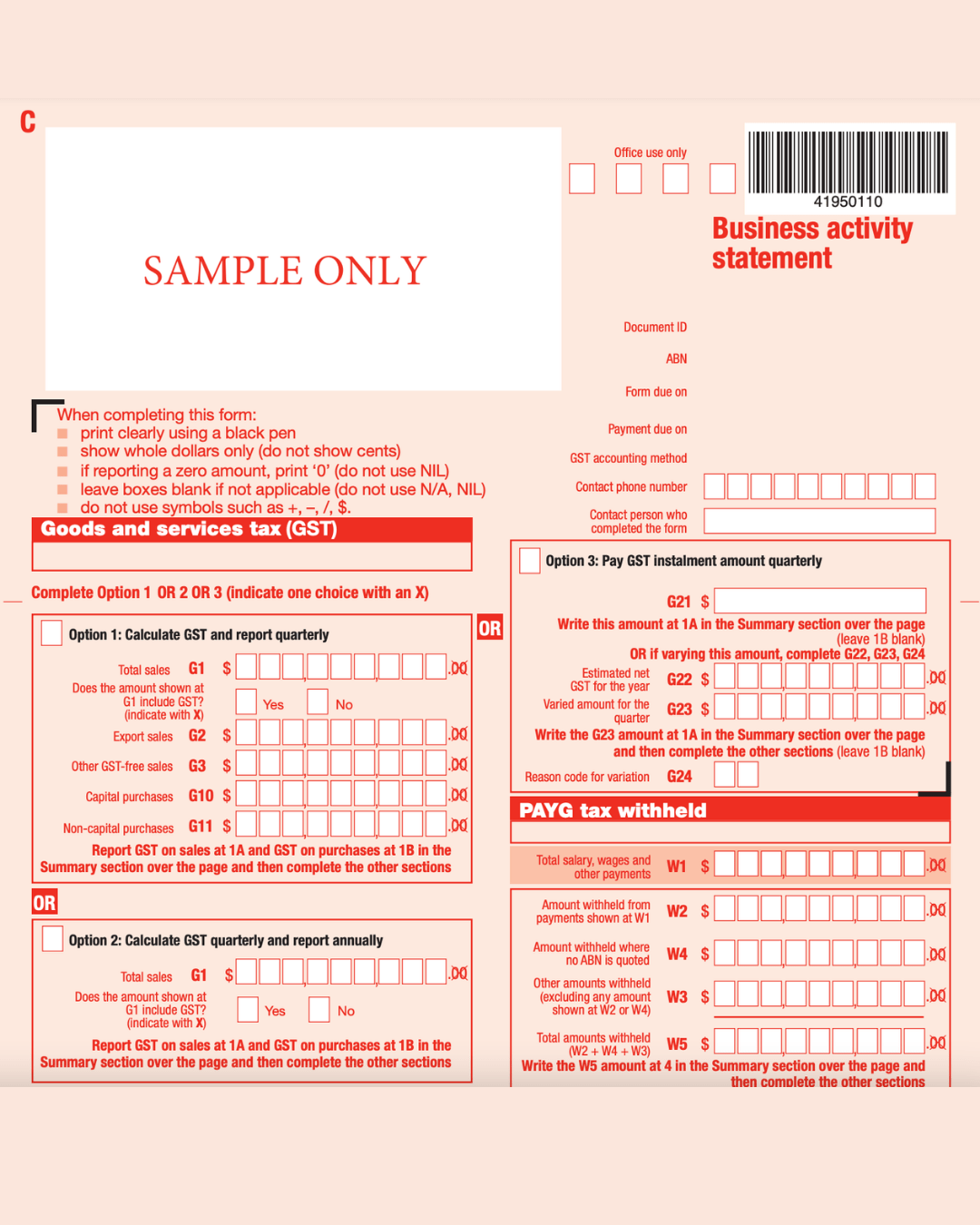 business activity statement