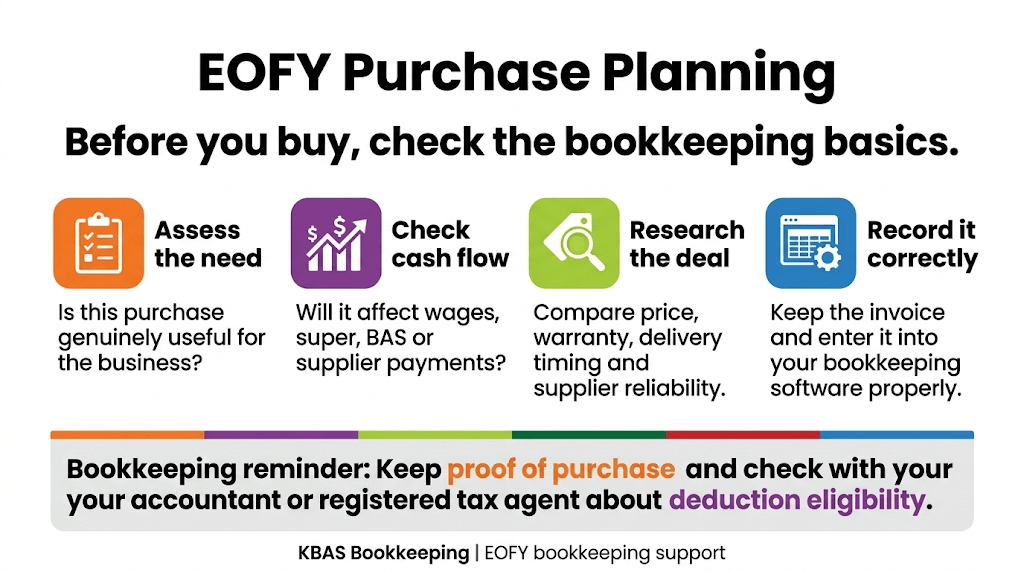 EOFY bookkeeping records and documentation